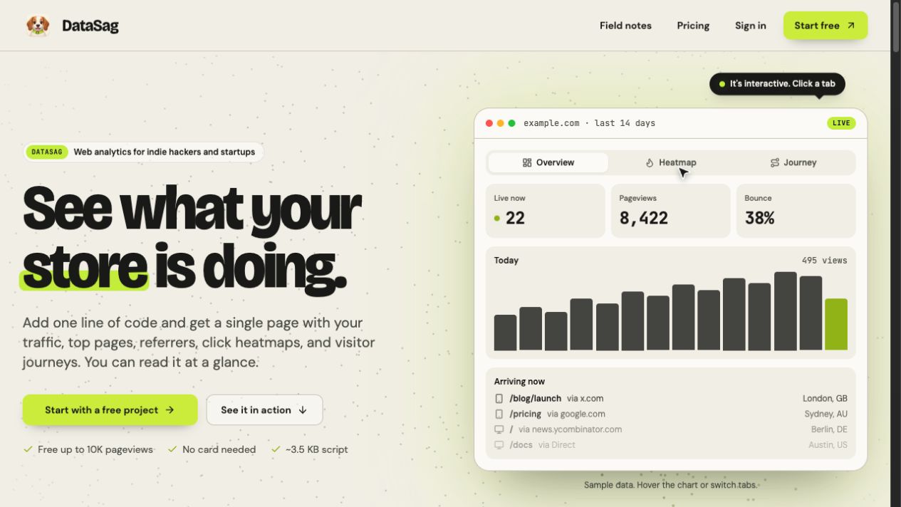 DataSag live website