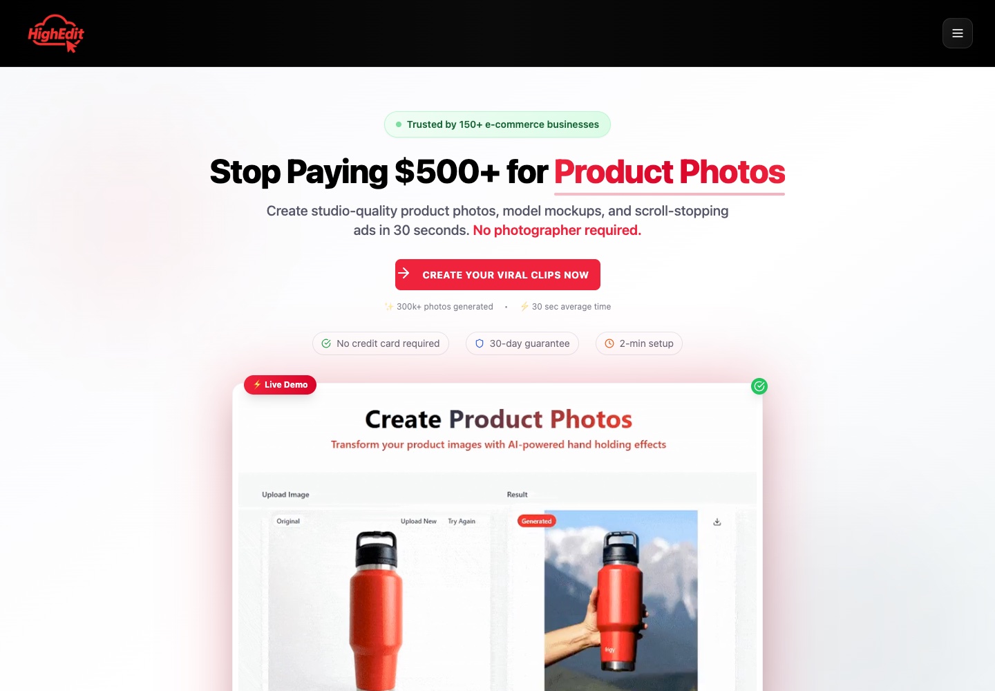 HighEdit.com website preview