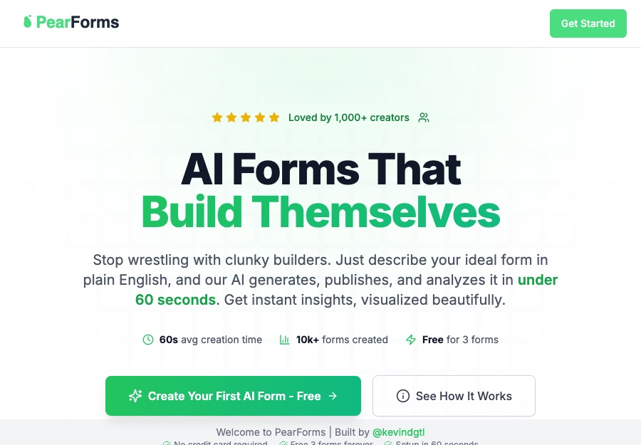 PearForms.com website preview